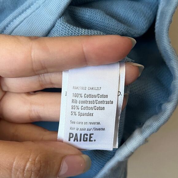 PAIGE Jaxton Crew Neck Pullover Sweatshirt in Misty Sky Size M - Picture 5 of 6